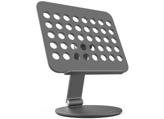 STOYOBE HF-V Desktop Folding Tablet Stand Aluminum Alloy 360-Degree Rotating Holder for iPad - Space Gray